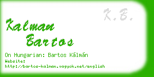 kalman bartos business card