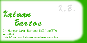 kalman bartos business card